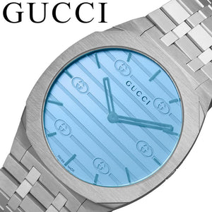  Shop Authentic Gucci 25H Quartz Blue Dial Silver Steel Strap Unisex Watch - YA163408 - Luxxuri