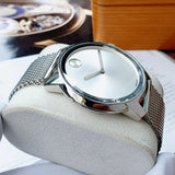  Shop Authentic Movado Bold Silver Dial Silver Mesh Bracelet Watch For Men - 3600260 - Luxxuri