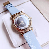  Shop Authentic Versace V-Motif Grey Dial Blue Leather Strap Watch for Women - VERE00318 - Luxxuri