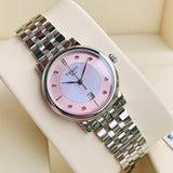  Shop Authentic Tissot T Classic Carson Premium Lady Mother of Pearl Pink Dial Silver Steel Strap Watch For Women - T122.210.11.159.00 - Luxxuri