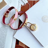  Shop Authentic Versace Medusa Lock Icon Gold Dial Red Leather Strap Watch for Women - VEDW00319 - Luxxuri