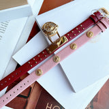  Shop Authentic Versace Medusa Lock Icon Gold Dial Red Leather Strap Watch for Women - VEDW00319 - Luxxuri