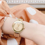  Shop Authentic Movado Bold Gold Dial Gold Steel Strap Watch For Women - 3600382 - Luxxuri