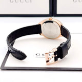 Shop Authentic Gucci GG2570 Quartz Black Dial Black Leather Strap Watch For Women - YA142509 - Luxxuri