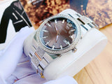  Shop Authentic Bulova Crystal Collection Brown Dial Silver Steel Strap Watch for Men - 96B221 - Luxxuri
