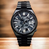  Shop Authentic Citizen Tsuyosa Automatic Camouflage Black Dial Black Steel Strap Watch For Men - NJ0155-87E - Luxxuri