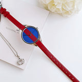  Shop Authentic Calvin Klein Rebel Blue Maroon Dial Maroon Leather Strap Watch for Women - K8P231UN - Luxxuri
