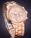  Shop Authentic Guess Sunrise Quartz Rose Gold Dial Rose Gold Steel Strap Watch For Women - W0330L2 - Luxxuri