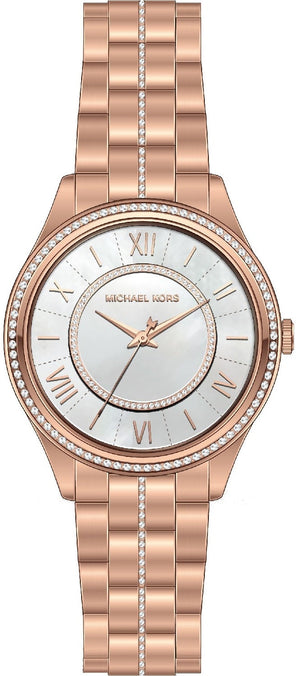  Shop Authentic Michael Kors Lauryn Mother of Pearl Dial Rose Gold Steel Strap Watch for Women - MK3716 - Luxxuri