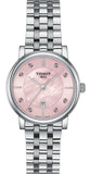 Tissot Carson Premium Lady Mother of Pearl Pink Dial Silver Steel Strap Watch For Women - T122.210.11.159.00