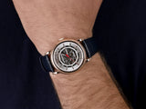 Shop Authentic Emporio Armani Meccanico Silver Dial Blue Leather Strap Watch For Men - AR60009 - Luxxuri