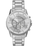  Shop Authentic Armani Exchange Outerbanks Chronograph Silver Dial Silver Steel Strap Watch For Men - AX7141 - Luxxuri