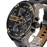  Shop Authentic Diesel Mr Daddy 2.0 Black Dial Black Leather Strap Watch For Men - DZ7348 - Luxxuri