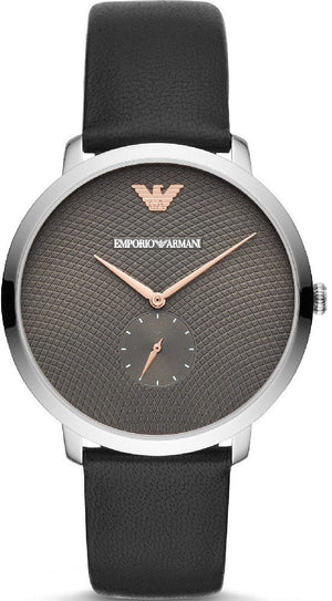  Shop Authentic Emporio Armani Modern Slim Quartz Grey Dial Black Leather Strap Watch For Men - AR11162 - Luxxuri