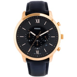  Shop Authentic Fossil Neutra Chronograph Black Dial Black Leather Strap Watch for Men - FS5381 - Luxxuri