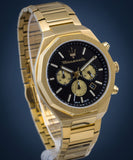  Shop Authentic Maserati Stile 45mm Chronograph Black Dial Gold Steel Strap Watch For Men - R8873642001 - Luxxuri