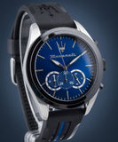  Shop Authentic Maserati Traguardo Chronograph Blue Dial Black Silicone Strap Watch For Men - R8871612044 - Luxxuri