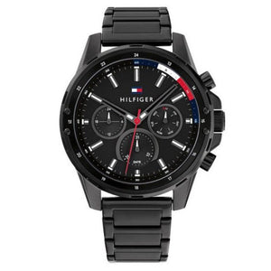  Shop Authentic Tommy Hilfiger Mason Chronograph Black Dial Black Steel Strap Watch For Men - 1791935 - Luxxuri