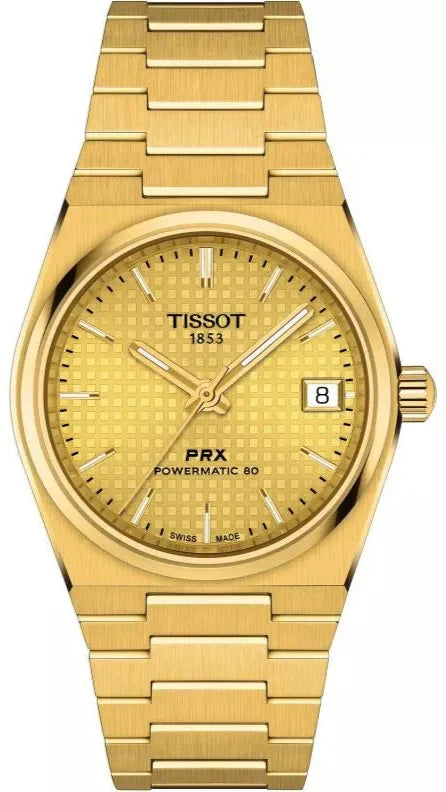  Shop Authentic Tissot PRX Powermatic 80 Gold Dial Gold Steel Strap Watch for Men - T137.207.33.021.00 - Luxxuri