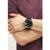  Shop Authentic Diesel Uber Chief Two Hand Black Dial Black Leather Strap Watch For Men - DZ7377 - Luxxuri