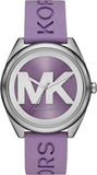  Shop Authentic Michael Kors Janelle Three Hand Purple Dial Purple Rubber Strap Watch For Women - MK7143 - Luxxuri